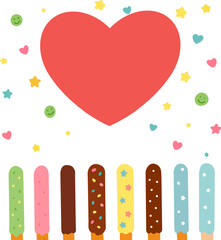 Heart & Stick Candy Illustration