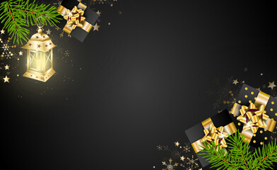 Christmas background with corner decoration