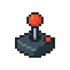 Pixel Art Retro Video Game Joystick Controller Vector Illustration