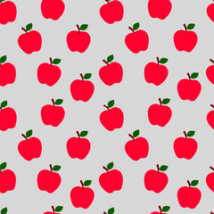 seamless pattern with red apple