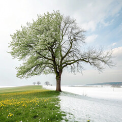 Winter season change in spring 