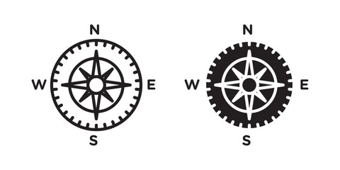 Navigation Compass Icon .Vector illustration with stroke and fill on a white background. © Iconic Vibe