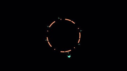 High-Tech Circular HUD Animation Featuring a Scanning Progress Ring and Target Pointer - Powered by Adobe