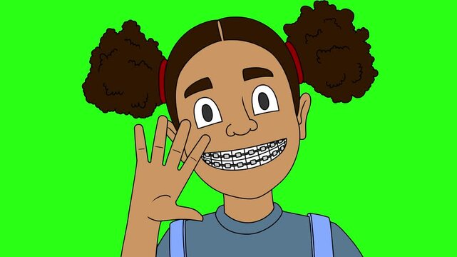 Girl Wearing Tooth Brace