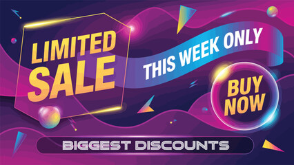 Limited sale this week only with biggest discounts to buy now in modern vibrant promotion
