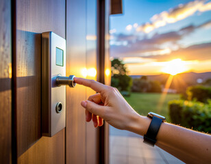 Ringing Doorbell at Sunset Home