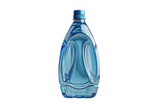 Blue water bottle showcases hydration and healthy lifestyle choices for athletes on transparent background