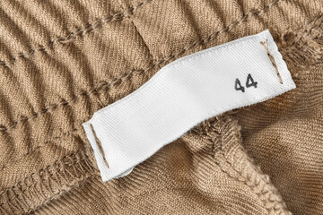 Size 44 clothes label
