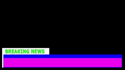 High-resolution breaking news overlay with clean, minimal design, featuring an alpha channel for seamless integration into video broadcasts or streams.