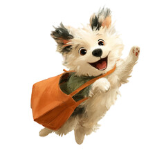 Happy dog courier with parcel vector illustration