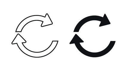 Refresh Reload Icon Set Outline and Solid repeat recycle