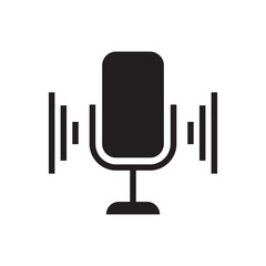 Vertical Sound Energy Visualization Microphone Solid Icon