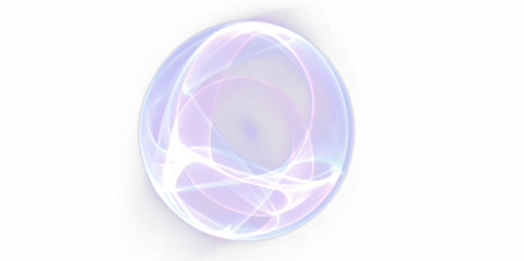 Abstract circular PNG overlay featuring luminous swirling light patterns in soft pastel colors, creating a dreamy and ethereal visual effect for creative design projects