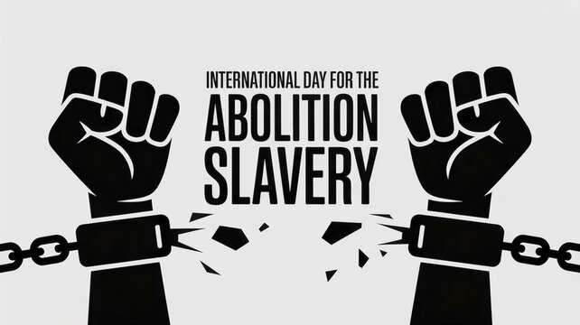 Breaking chains symbolizing international day for the abolition of slavery freedom and human rights