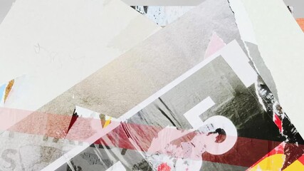 Abstract grunge torn paper collage animation - Powered by Adobe