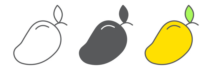Mango icon, tropical and food, fruit sign, vector graphics, a linear pattern on a white background. editable stroke