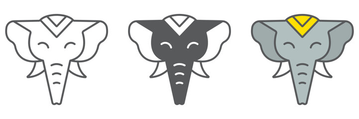 Elephant icon, zoo and wildlife, african animal sign, vector graphics, a linear pattern on a white background. editable stroke