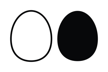 set of egg icon, flat style egg icon on white background.