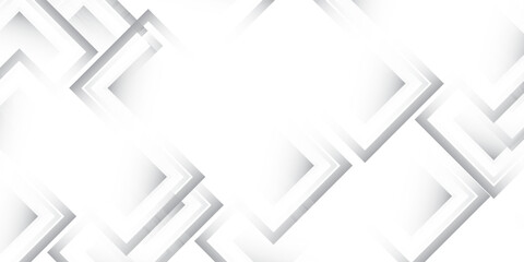 Technology abstract banner design with white and grey arrows. Abstract geometric vector background simple modern abstract art