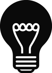 Minimalist black and white light bulb icon vector illustration scalable eps graphic design element idea symbol silhouette vector illustration white background
