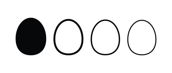 set of egg icon, flat style egg icon on white background.