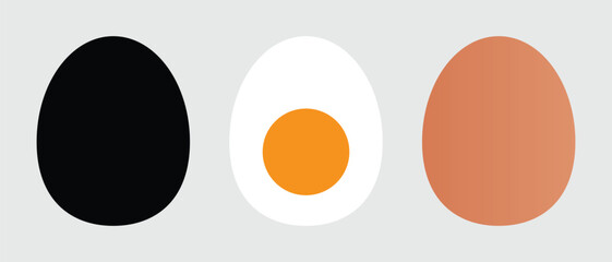 set of egg icon, flat style egg icon on white background.