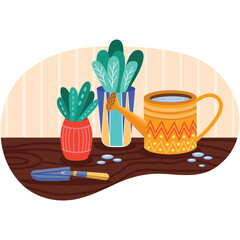 Green plant for home garden vector flower care