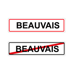Panneau d'entrée et sortie de ville de Beauvais