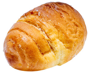 Salt bread isolate on white background with clipping path. Freshly baked Japanese-style delicious bakery concept on white background,PNG File.