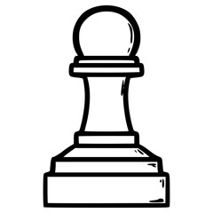 doodle pawn illustration hand drawn outline sketch vector