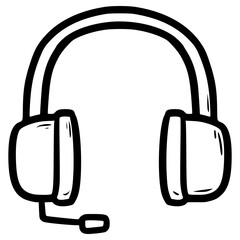 doodle headphone illustration hand drawn isolated vector