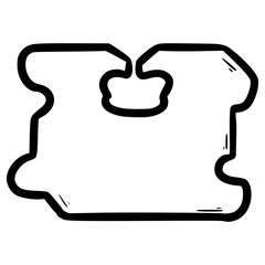 doodle bread clip illustration hand drawn isolated vector