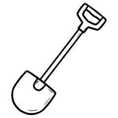 doodle shovel illustration hand drawn sketch outline vector