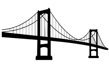 Fototapeta premium Bridge Silhouette of a large bridge showing connection and engineering.