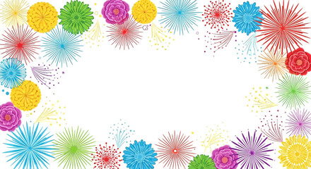 Vibrant Abstract Floral Patterns Create a Festive Border for Celebratory Designs