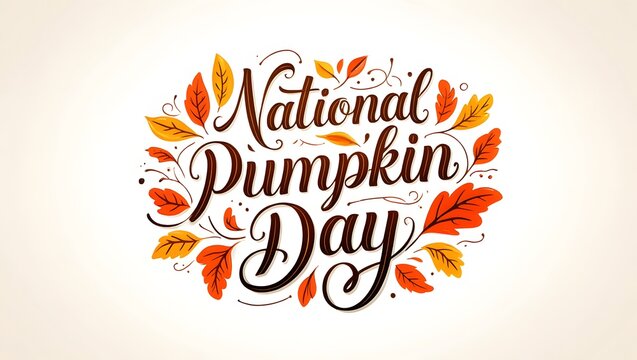 Happy National Pumpkin Day Typography Poster - Powered by Adobe
