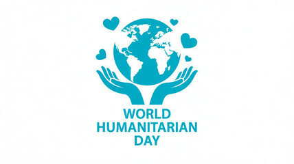 World humanitarian day global support hands holding earth with hearts and butterflies
