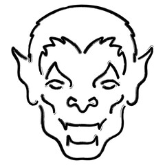 vampire icon, brush strokes, vector illustration on white background.