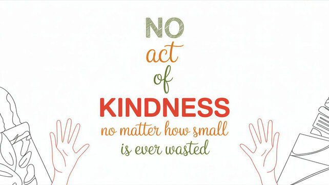 Inspiring quote no act of kindness no matter how small is ever wasted typography design