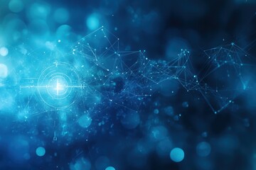 Abstract digital art depicting data connectivity and technology in a vibrant blue tone
