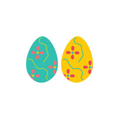 Colorful Easter Egg Illustration Isolated on White Background. Festive Holiday Decoration Vector