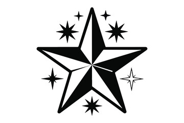 Fototapeta premium Gold Star Emblem Badge Vector Icon