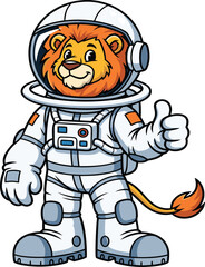 Lion Astronaut Thumbs Up