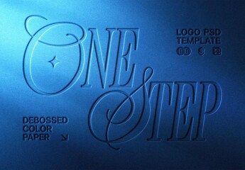 Fototapeta Debossed Colored Paper Mockup Debossed Colored Paper Mockup