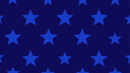 Obraz premium Seamless pattern of blue stars on a dark blue background