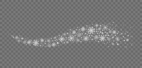 Snowflakes wave winter swirl border