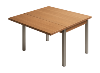 Compact drawing table with fold-out extension for collaborative family room projects.