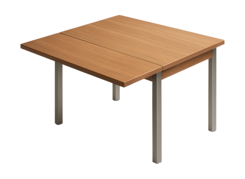 Compact drawing table with fold-out extension for collaborative family room projects.