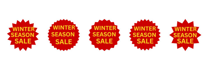 Winter season sale stickers set, Winter season sale tags set, Winter season sale labels