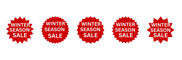 Winter season sale stickers set, Winter season sale tags set, Winter season sale labels